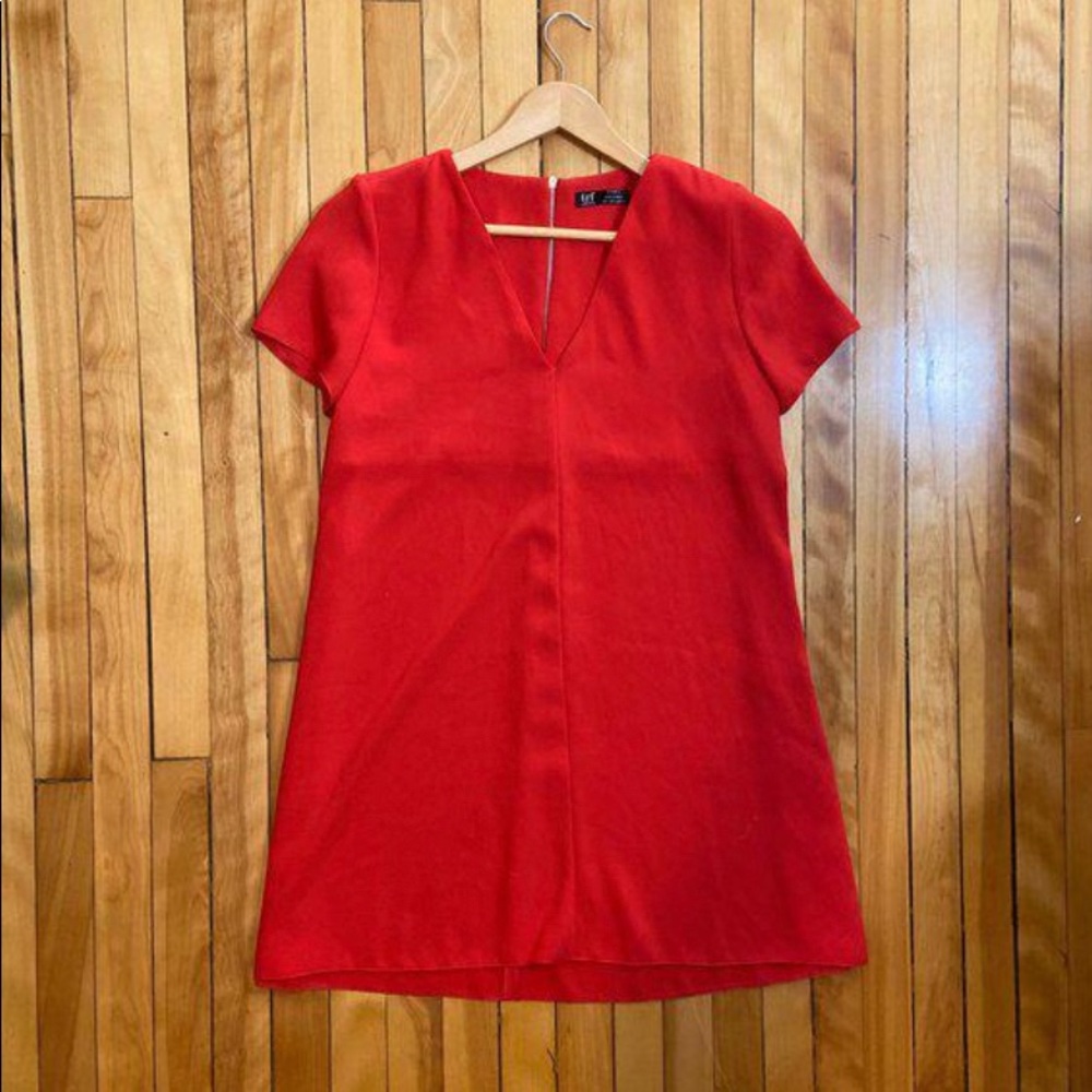 Zara red mini shift dress